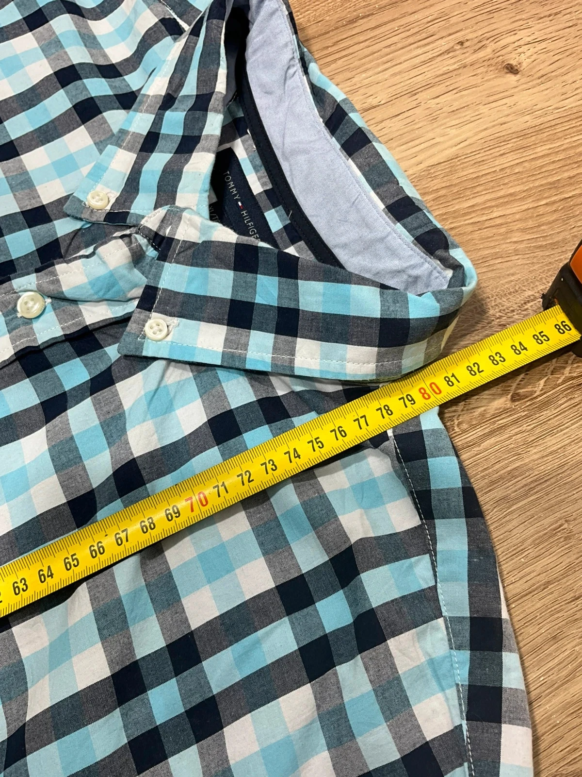 Chemise Tommy Hilfiger XL Preppy 100% Coton Vichy Bleu Ciel – photo 13